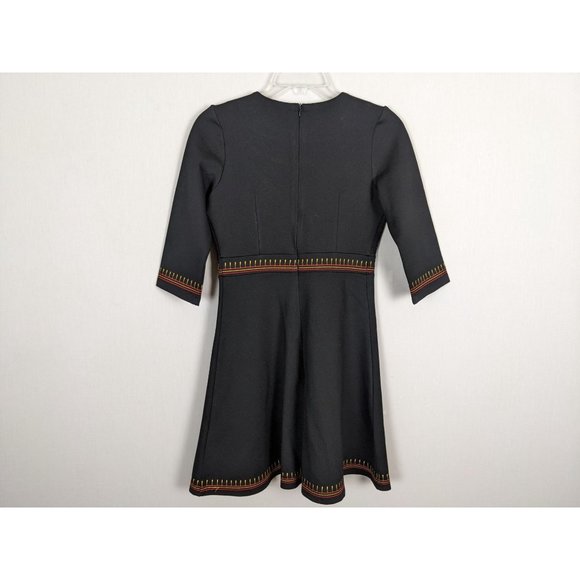 Lai Meng five cats Colorful‎ Embroidered black dress size S - Picture 9 of 9